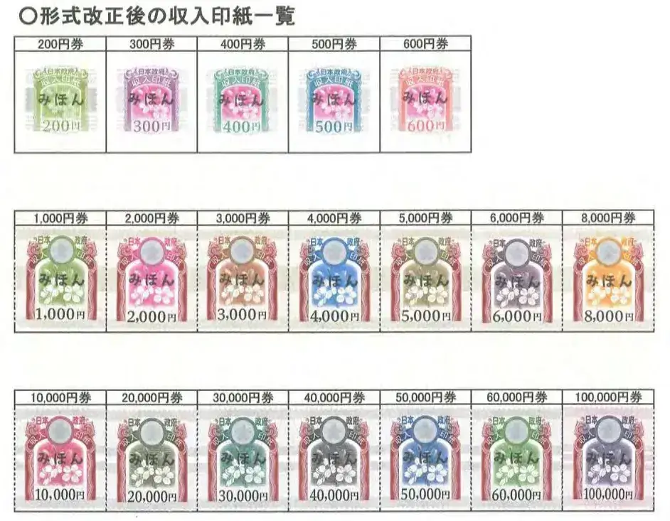 【送料無料】収入印紙 裏糊有り 額面合計19，000円