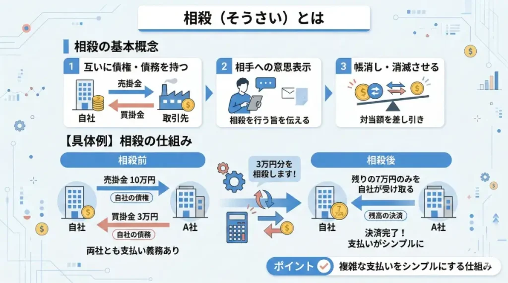 相殺とは?意味や請求書・会計処理の仕方をわかりやすく解説|基礎知識|ジョブカン見積/請求書